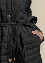 Faux Leather Shacket Black