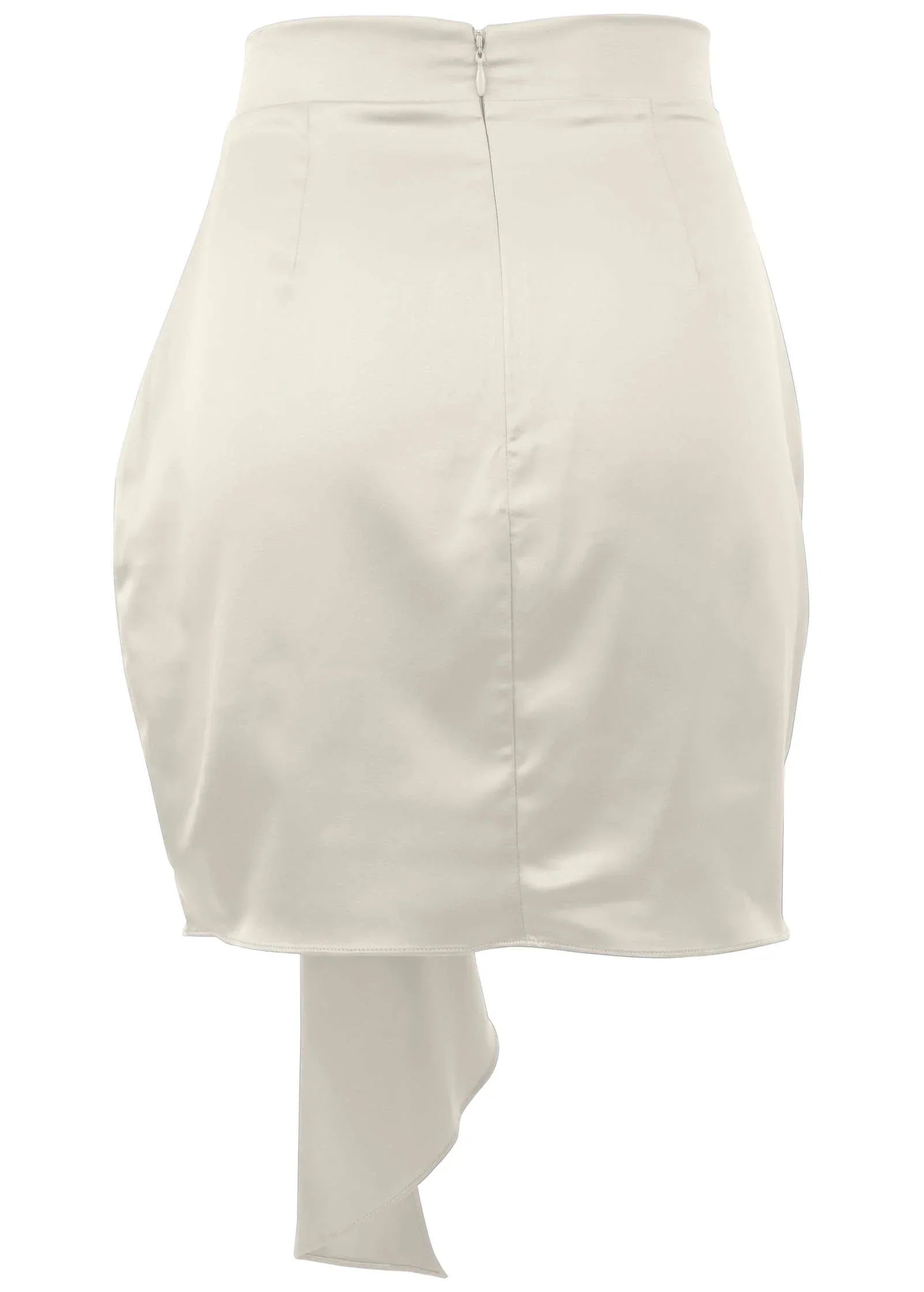 Ruffle Detail Mini Skirt Off White