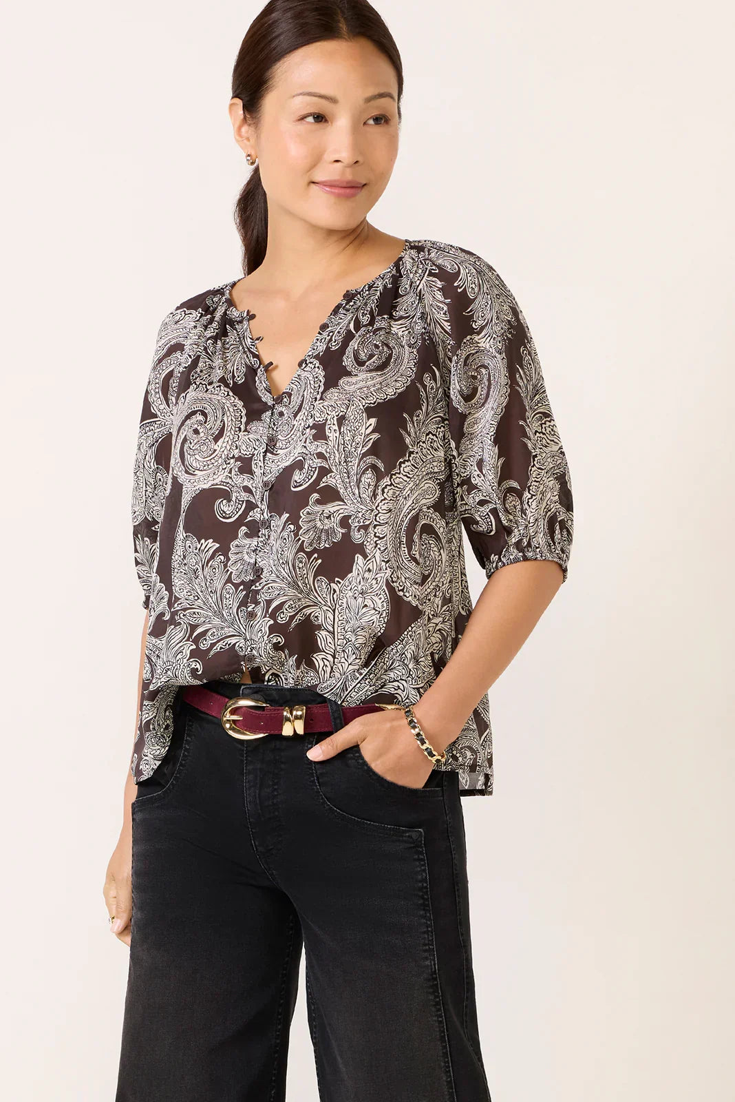 Paisley Blouson Blouse