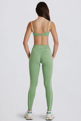 Soft Active Twist Front Leggings in Jade