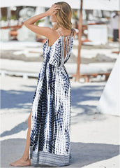 Maxi Cover Up Dress Blue Tie Dye