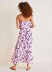 Strapless Maxi Dress Pink Purple