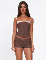 ANTONELLA CORSET 20 BROWN CHOCOLATE CHOCOLATE PINSTRIPE