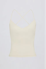 Cross Back Tank Top in Cream