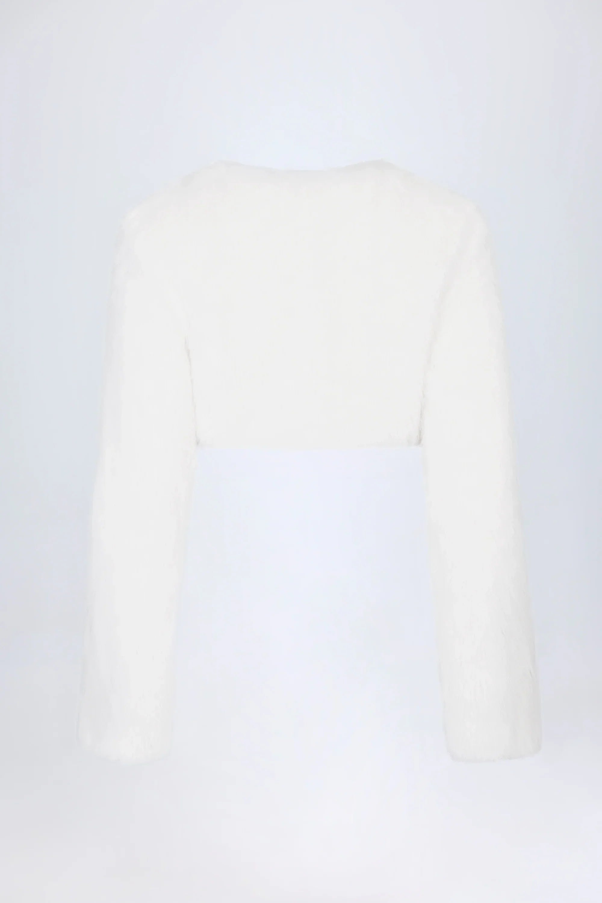 Faux Fur Cropped Bolero in White