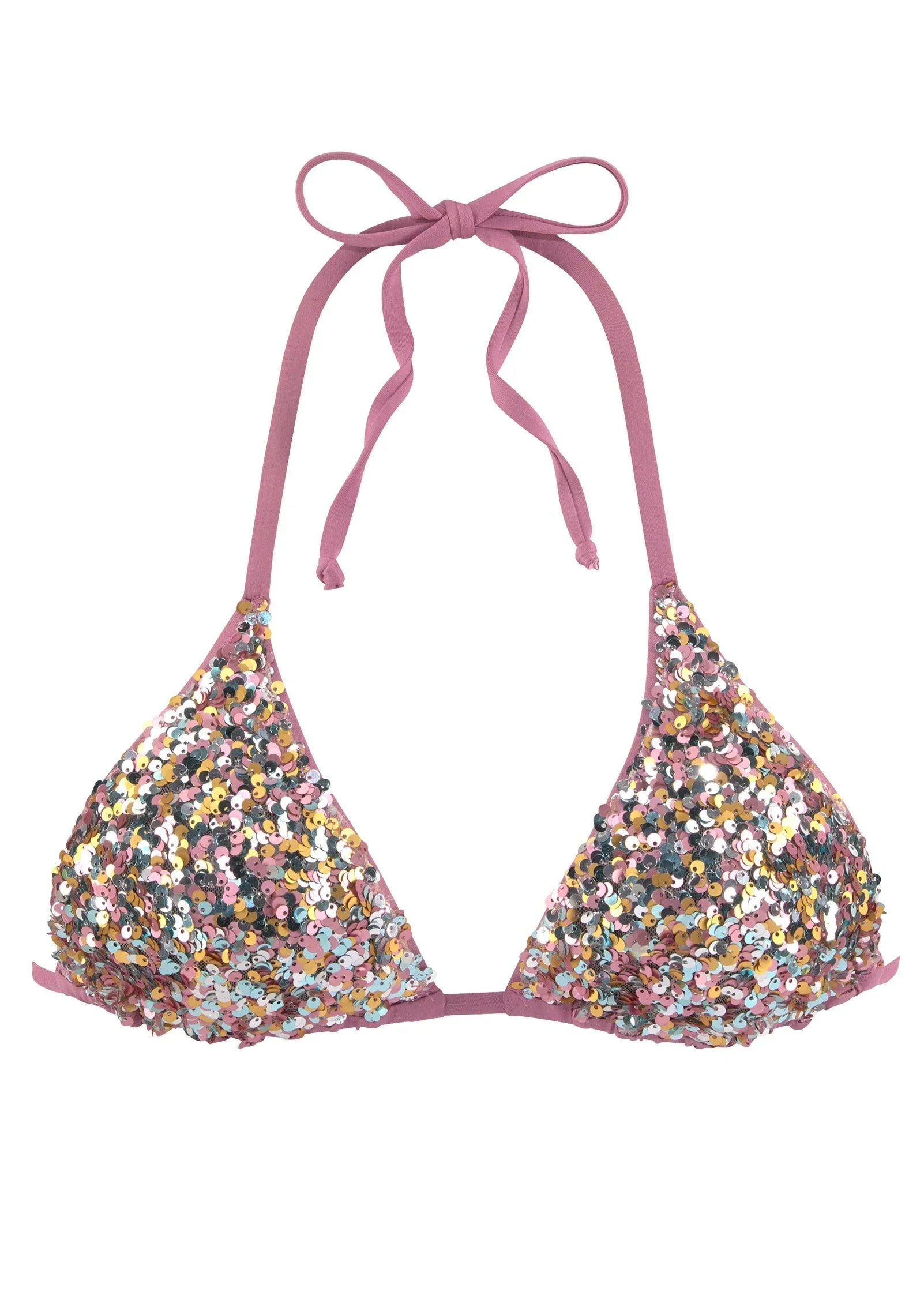 Sequin Triangle Top Pink Multi