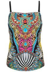 San Juan Bandeau Tankini Top Mirrored Jungle