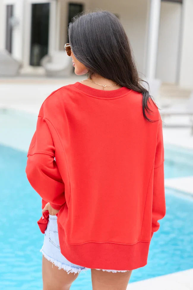Solstice Red And Blue Striped Star Pullover