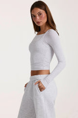 ButterCloud Layered Top in Grey Marl