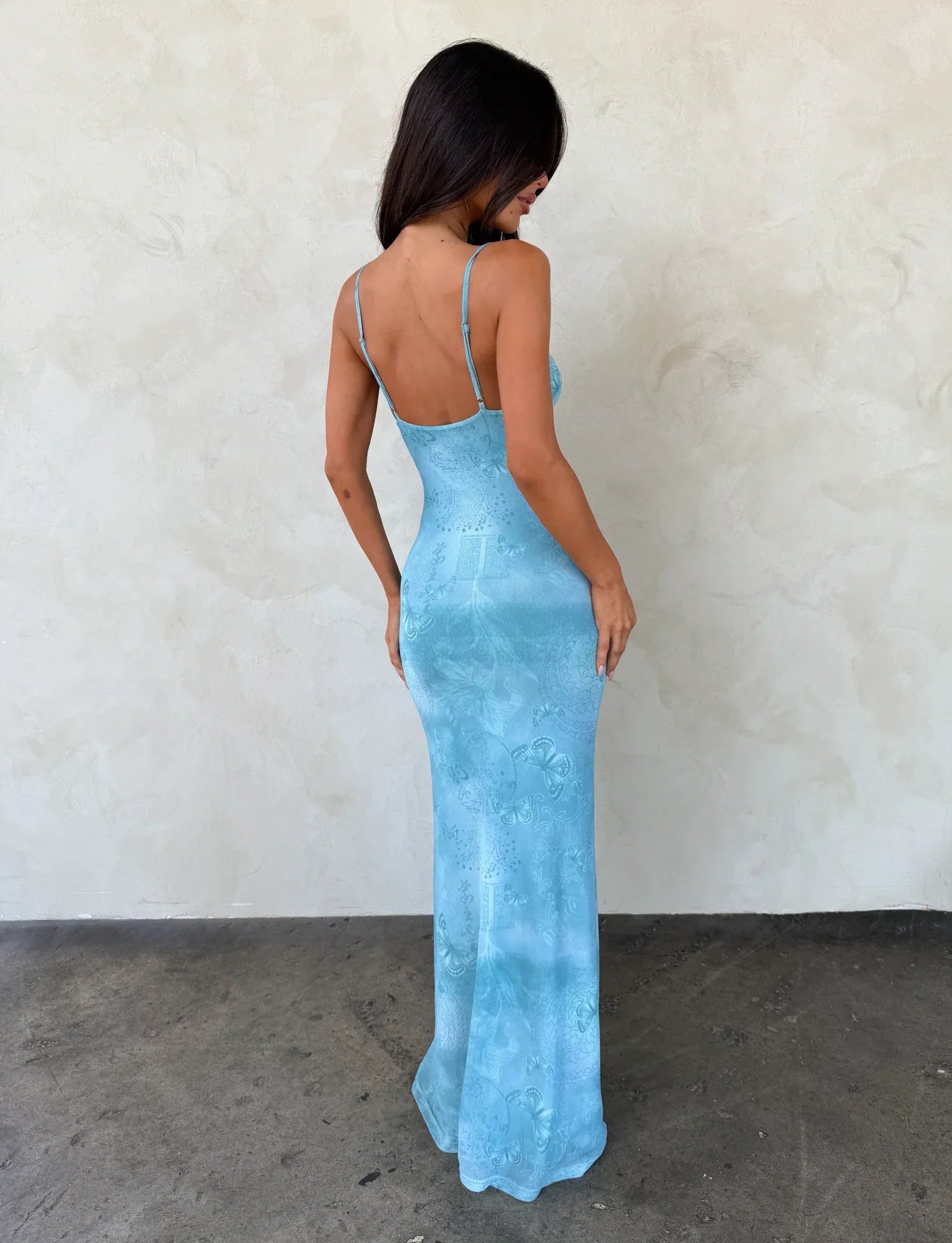 GARNET MAXI DRESS TEAL BUTTERFLY PAISLEY