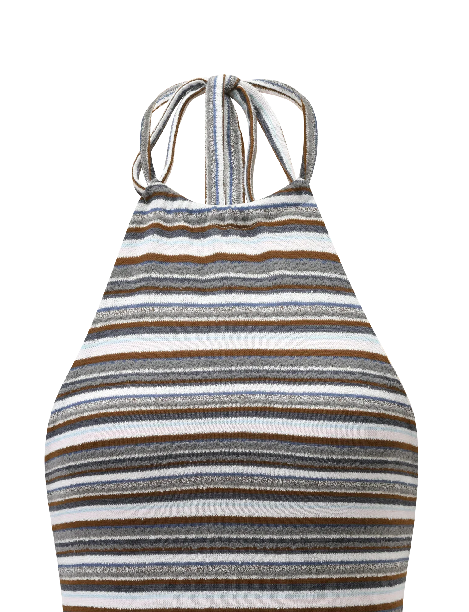 DILLON HALTER TOP BLUE AND BROWN STRIPE