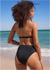 Rosette Bikini Bottom Black Red
