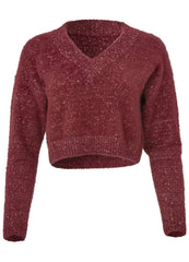 V Neck Sweater Burgundy