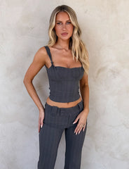 KITTIE CORSET GREY STRIPE