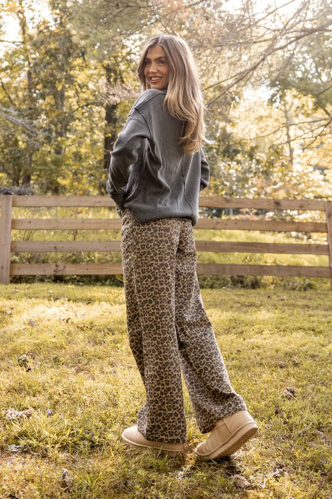 Wild Things Leopard Wide Leg Pants SALE