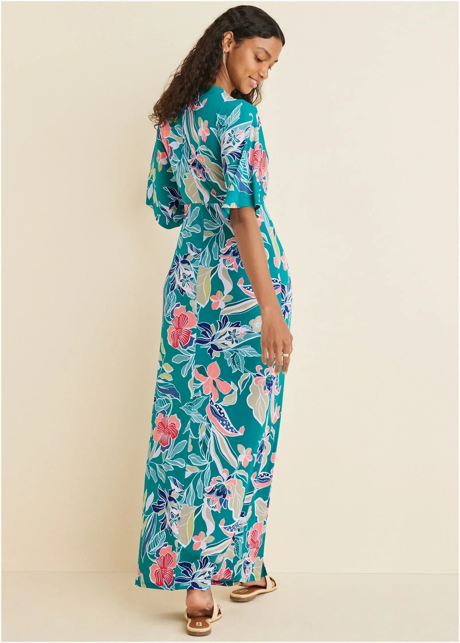 Twist Front Maxi Dress Paradise Floral