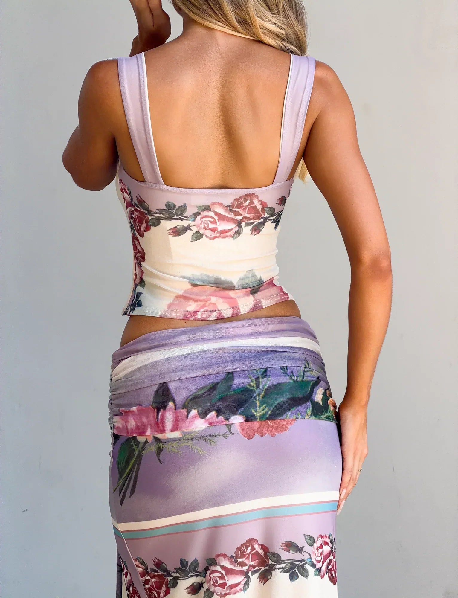 RAFFIE PRINTED CORSET POSTCARD FLORAL