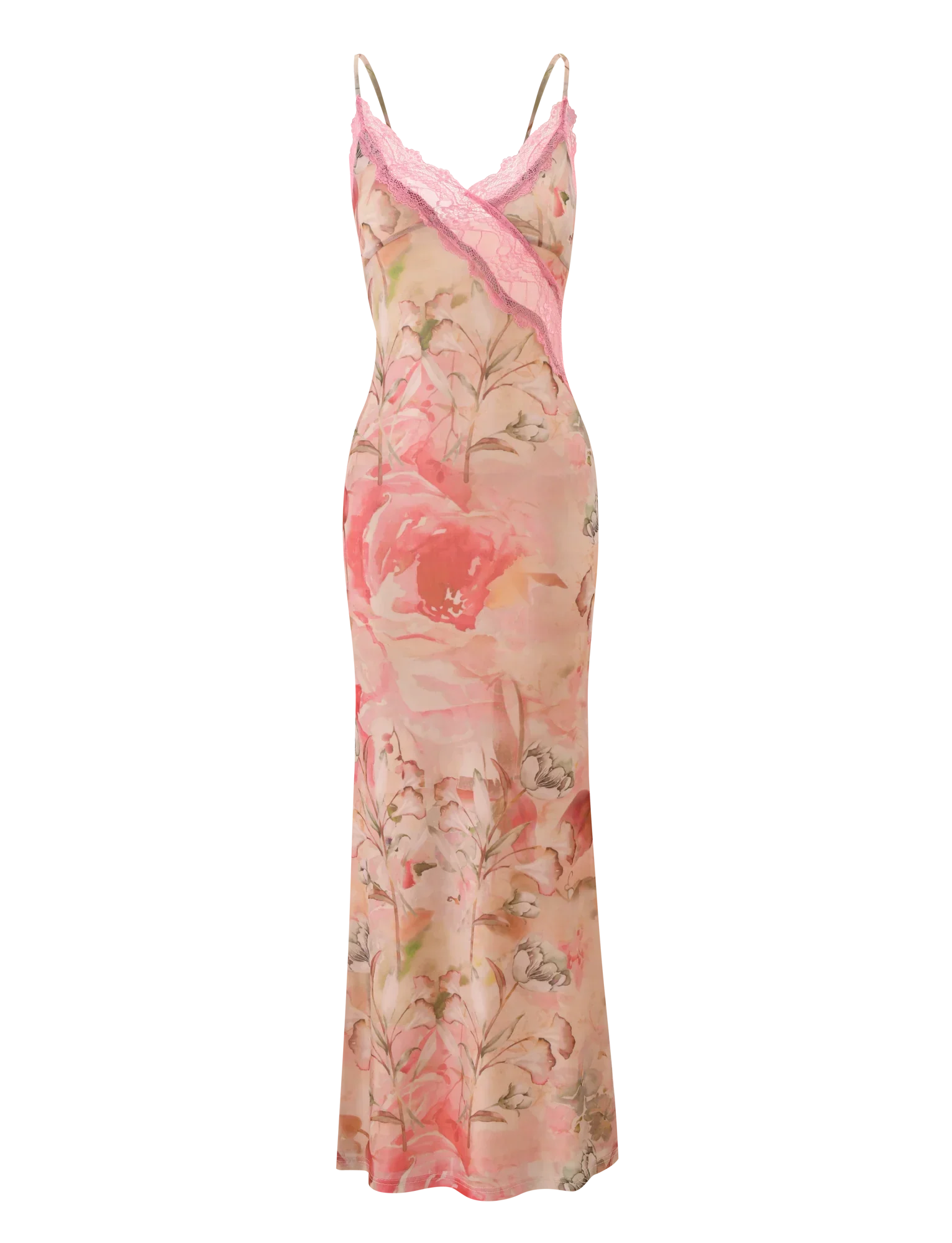 LYRE MAXI DRESS WATERCOLOUR FLORAL