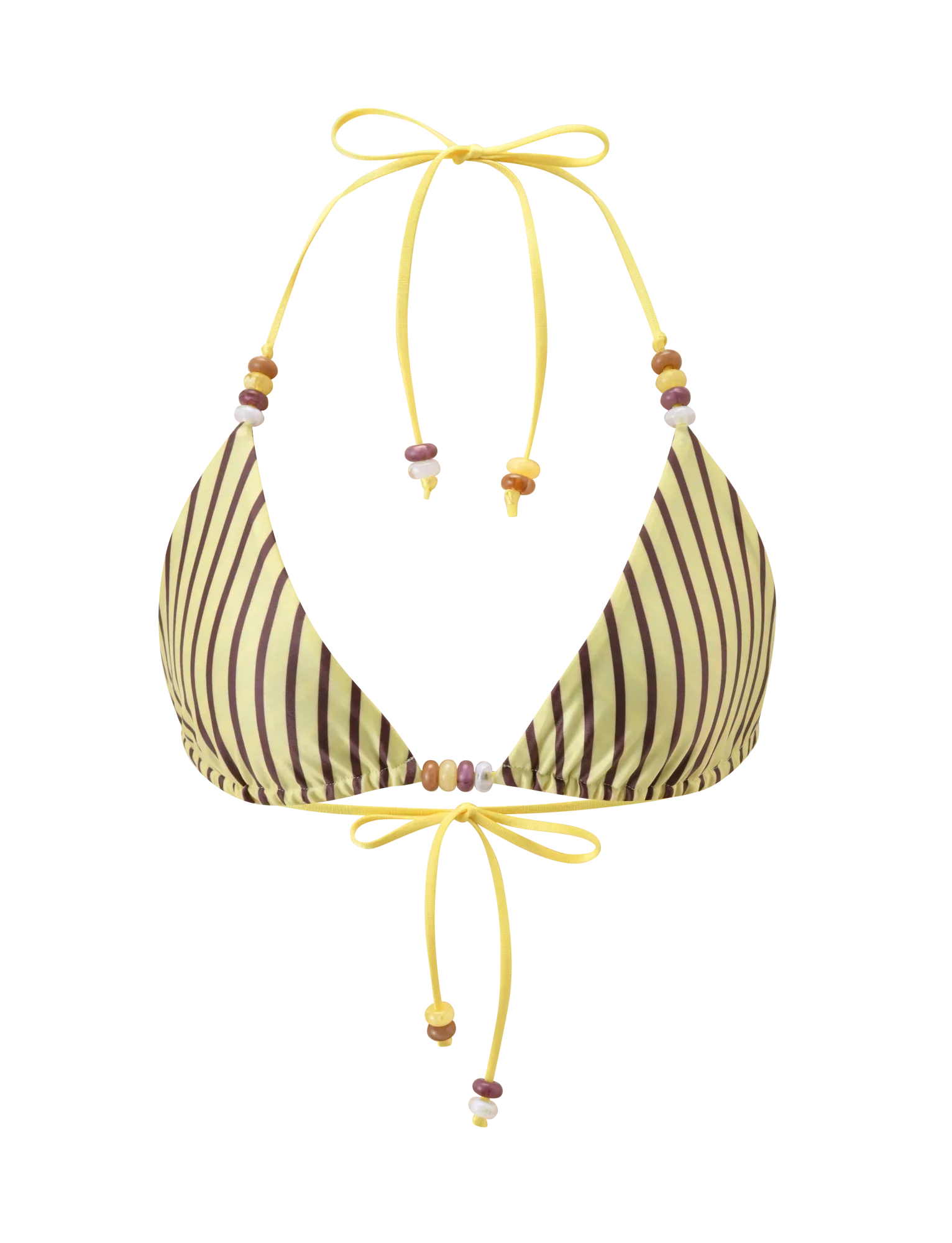 FINLEA REVERSIBLE BIKINI TOP BROWN AND YELLOW STRIPE