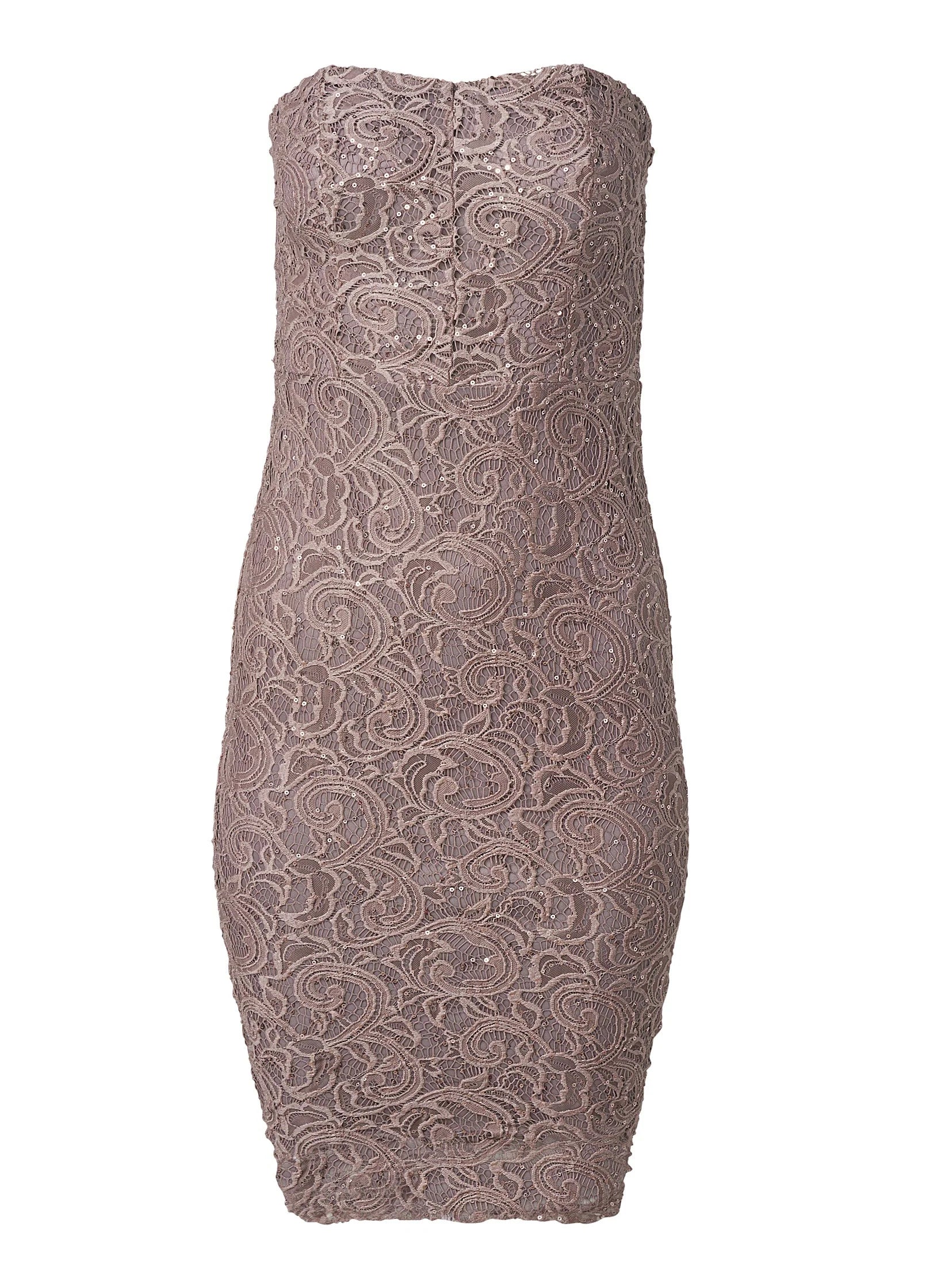 Strapless Lace Dress Mocha