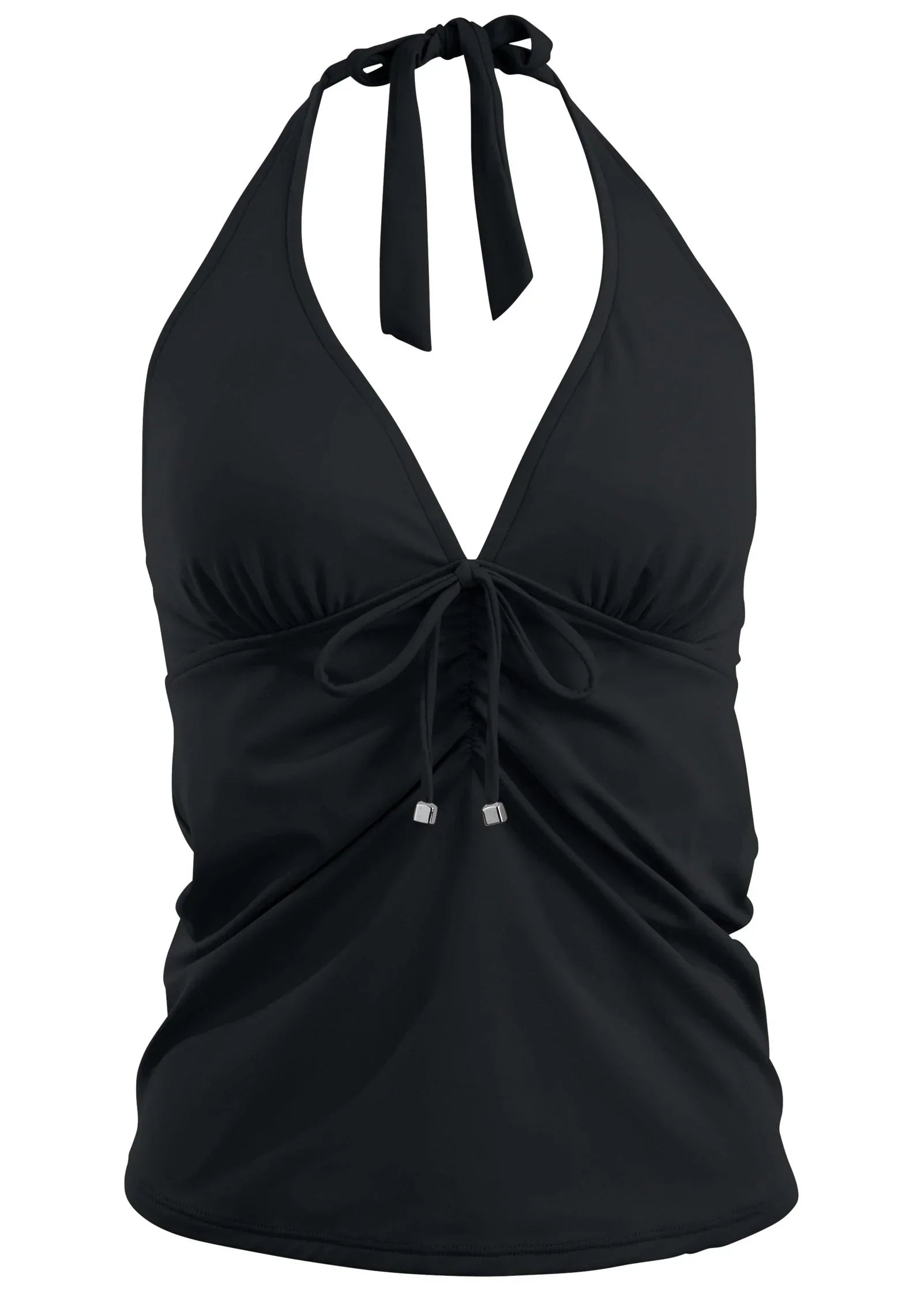 Sicily Halter Tankini Top Black Beauty