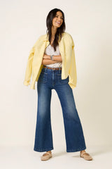 Hustler Roller Patch Pocket Skimp Wide Leg Jean