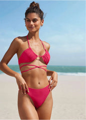 Honolulu Midi Bikini Bottom Raspberry