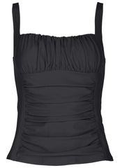 Sydney Ruched Tankini Top Jet Black