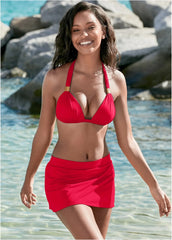 Goddess Push Up Halter Top Red Hot