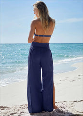 Slit Cover Up Pants Ultramarine Blue