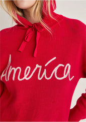 America Hoodie Sweater Racing Red Multi