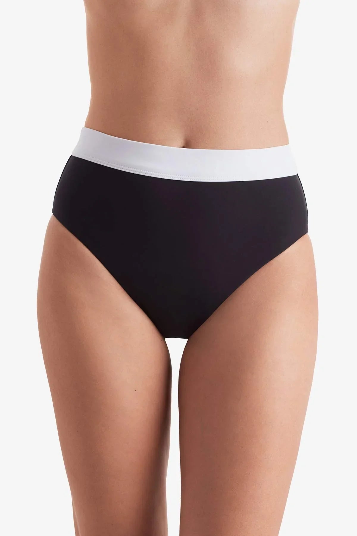 Brooke High Waist Pant Black White Layered Solids