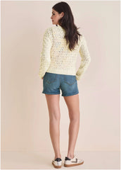 Pointelle Cardigan Beige