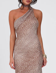 ALLIRA MAXI DRESS NEUTRAL LEOPARD