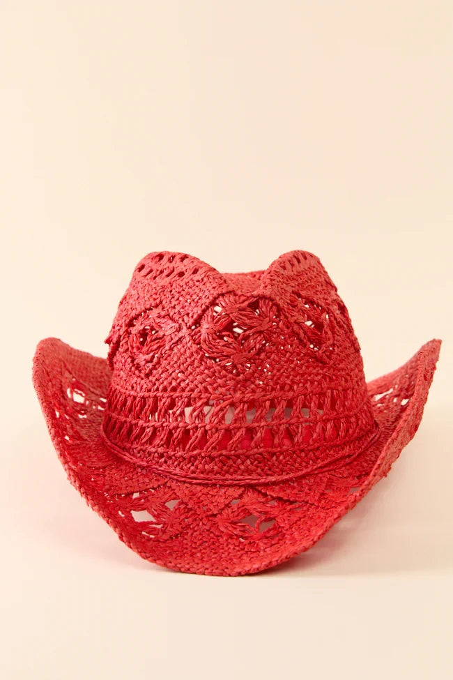 Americana Red Straw Cowboy Hat
