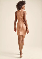 Bandage Mini Dress Rose Gold