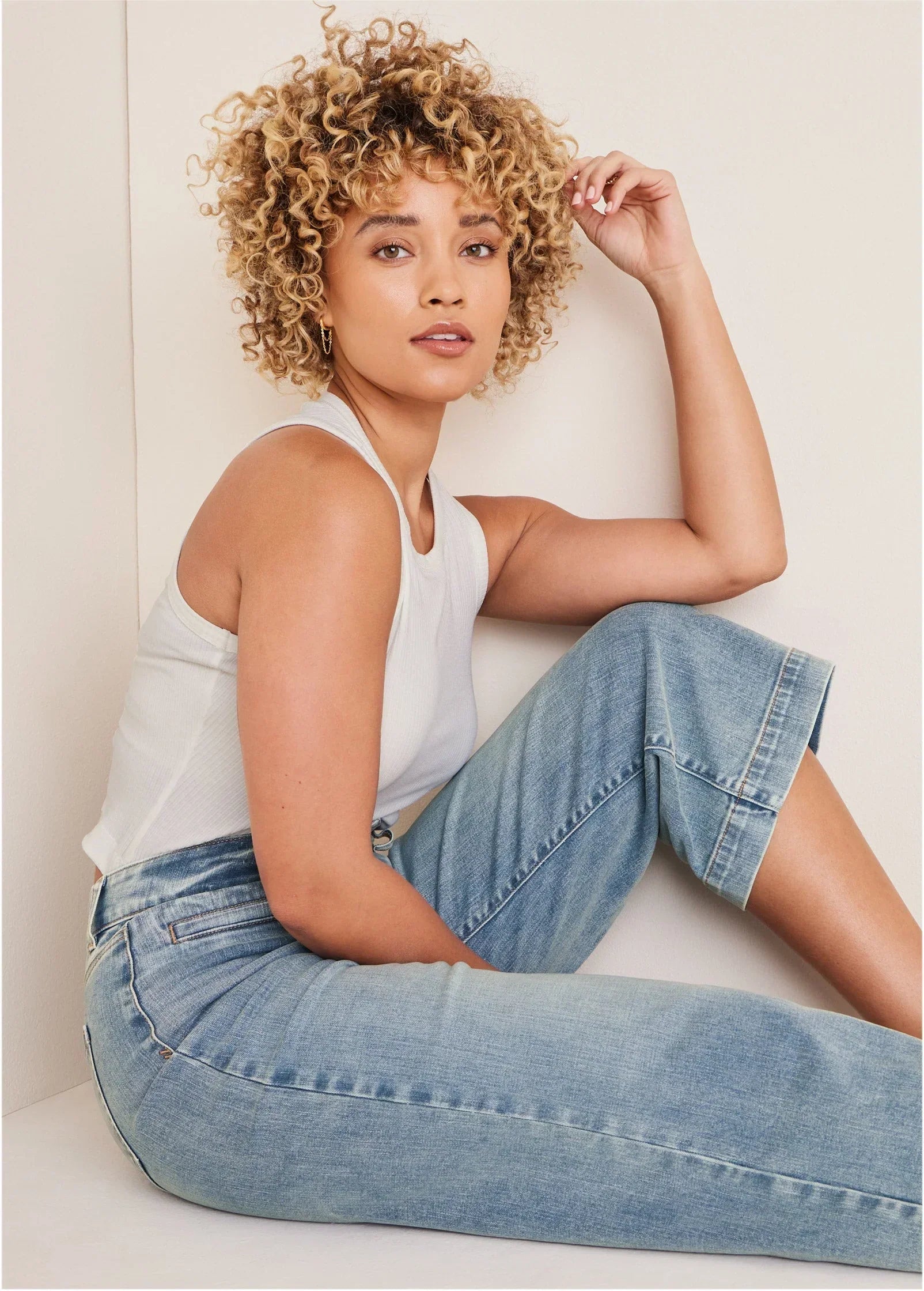 Sophia Wide Leg Crop Jeans Light Wash