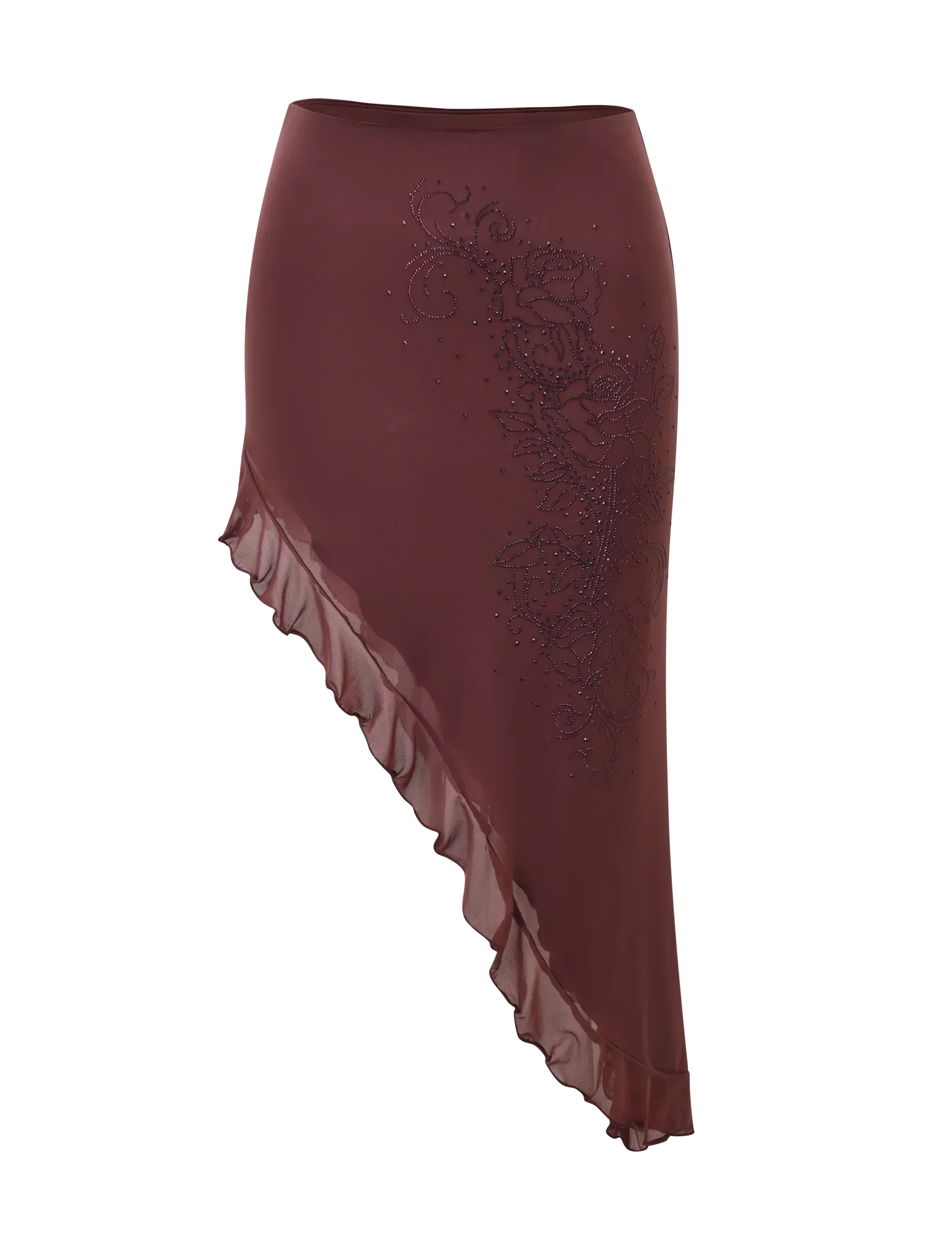 GEORGIE DIAMANTE HI LO SKIRT CHOCOLATE