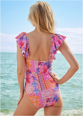 Ruffle Strap One Piece Sunset Medley