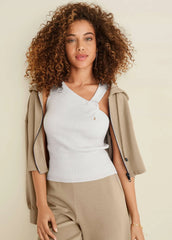 Twist Detail Sweater Tank Cloud Dancer