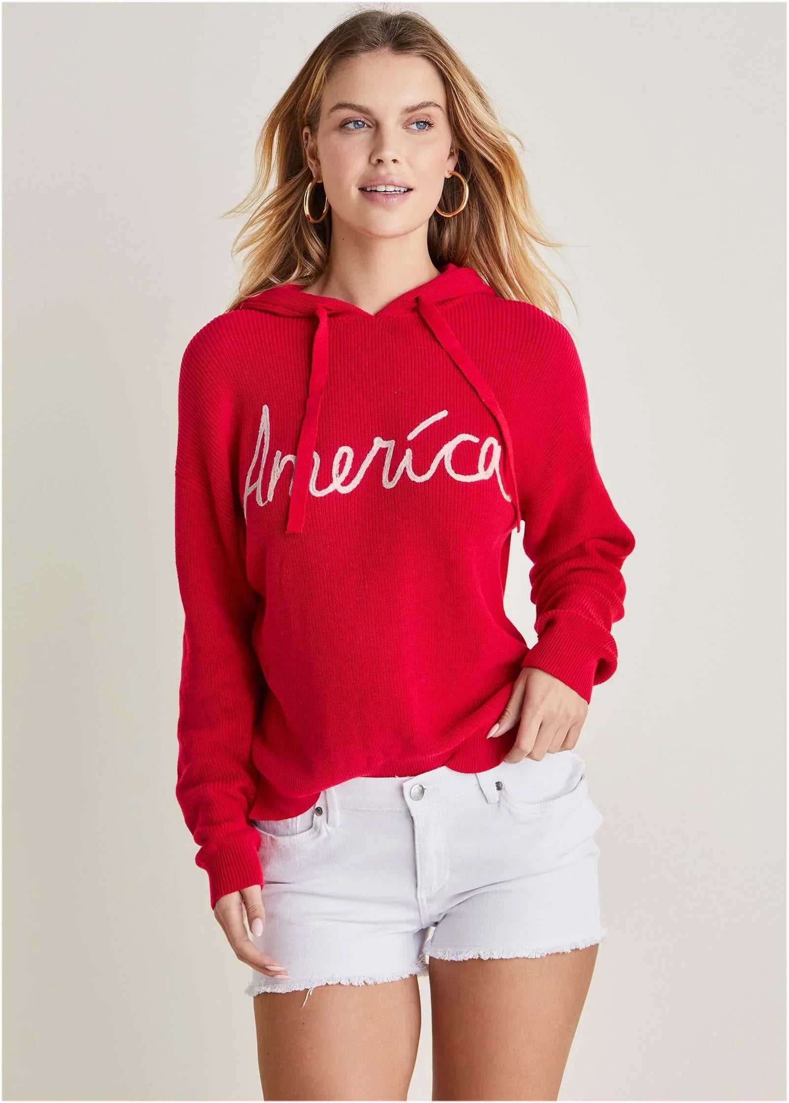 America Hoodie Sweater Racing Red Multi