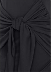 Tie Waist Detail Mini Dress Jet Black