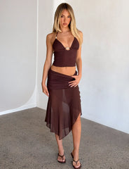 ZINNIA MIDI SKIRT CHOCOLATE