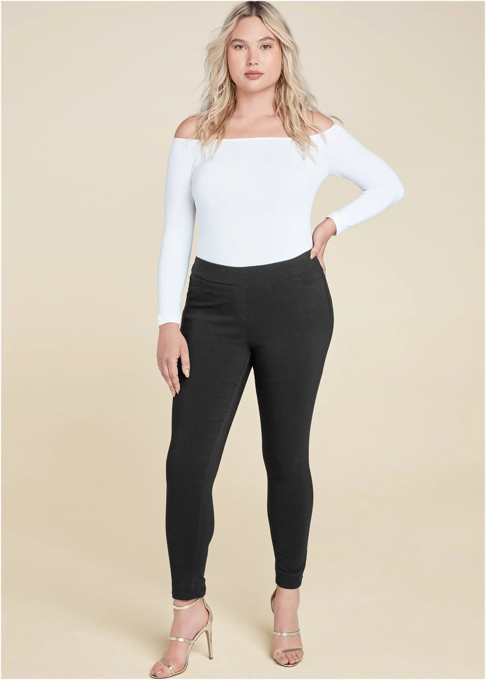 Slimming Stretch Jeggings Black