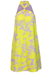Twist Halter Dress Exotic Shadow Floral