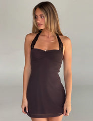 TAWNY MINI DRESS CHOCOLATE