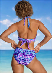 Laguna Wrap Underwire Top Blurred Leopard Stripe