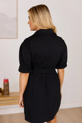 Jojo Black Puff Sleeve Mini Dress