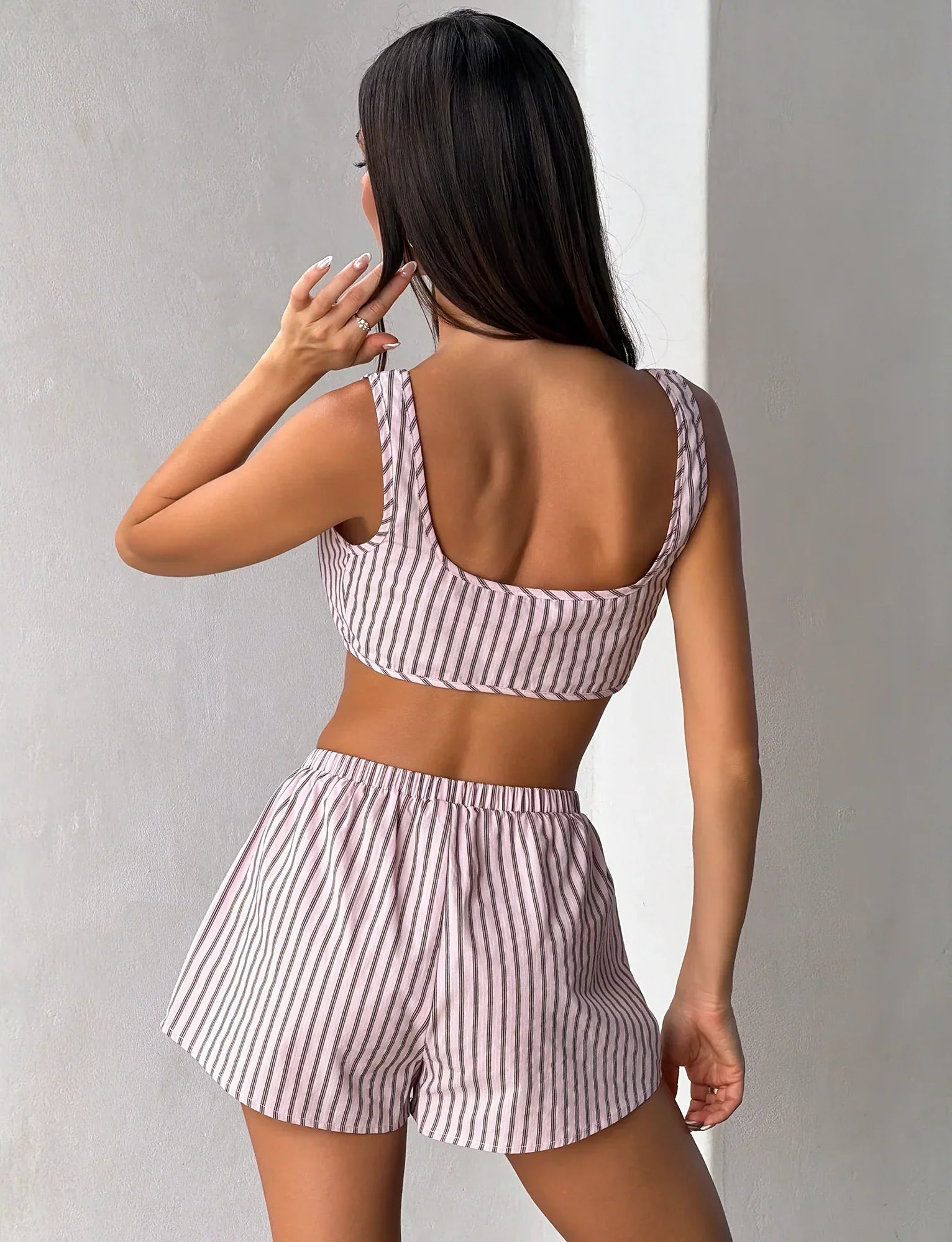 EZRA SHORT PINK STRIPE