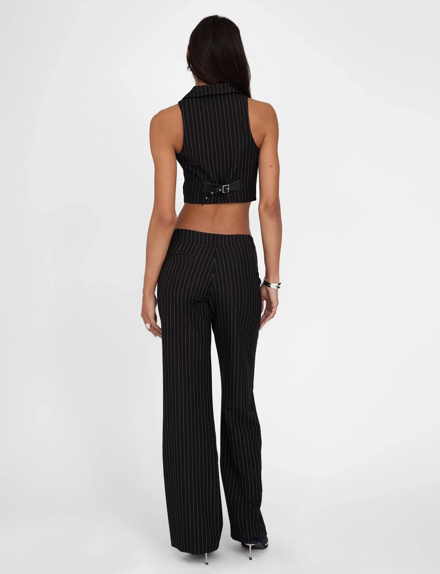 TAMARA PANT BLACK PINSTRIPE